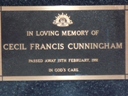 Headstone Cecil Cunningham
