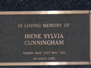 Headstone Irene Cunningham