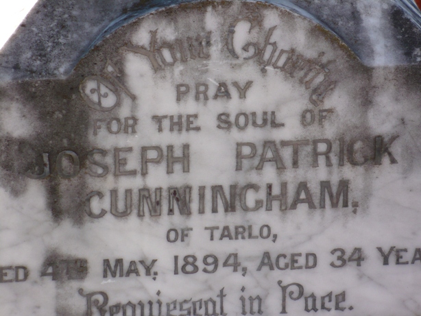 Headstone Joseph Cunningham