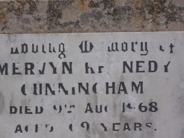 Headstone Mervyn Cunningham