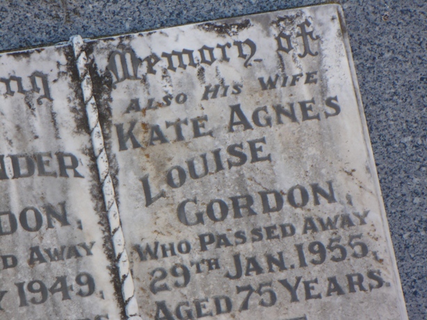 Headstone Robert and Kate Gordon