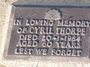 Headstone Cyril Thorpe